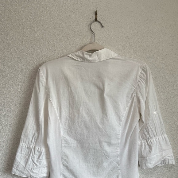 James Perse Womens Size 2 Medium White Sheer Slub Side Panel Shirt Minimal Boho - Picture 6 of 11